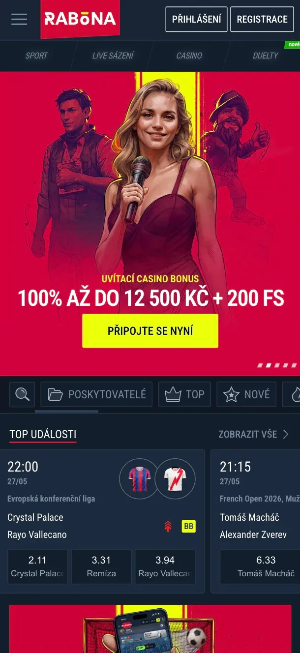 Aplikace Rabona casino